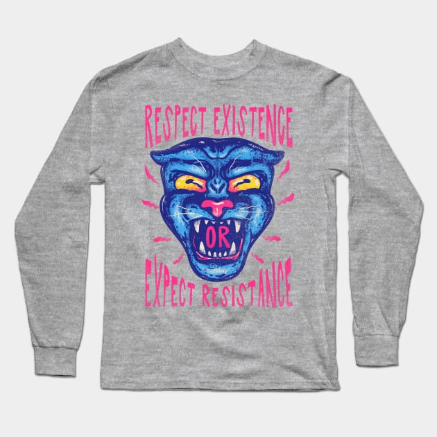 Respect Existence or Expect Resistance - Juneteenth Day Black Panther Party Slogan Quote Saying Long Sleeve T-Shirt by anycolordesigns